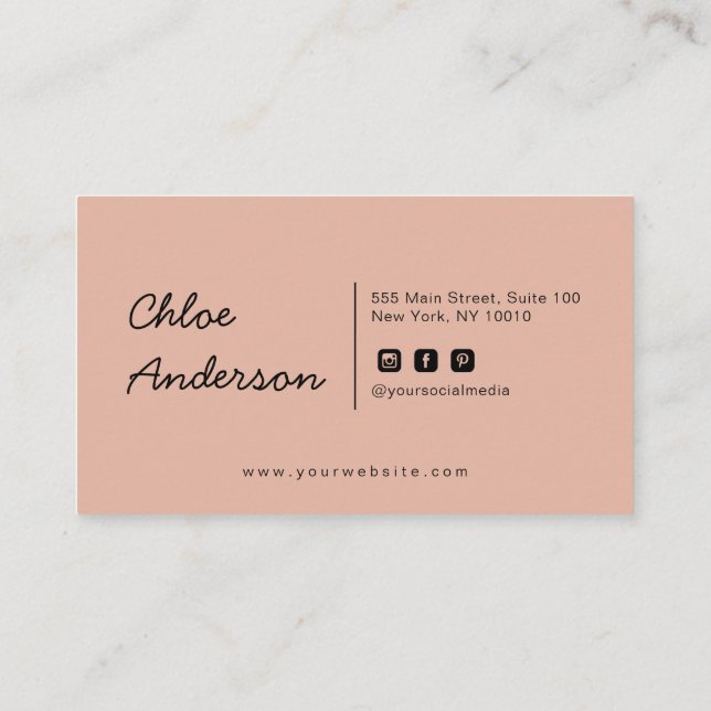 Modern Minimalist Business Card (Back)