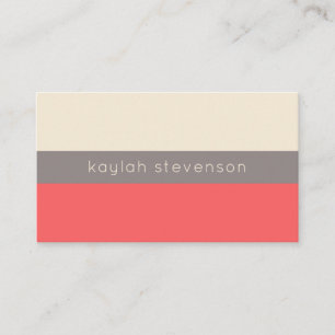 Modern Minimalist Business Card Coral