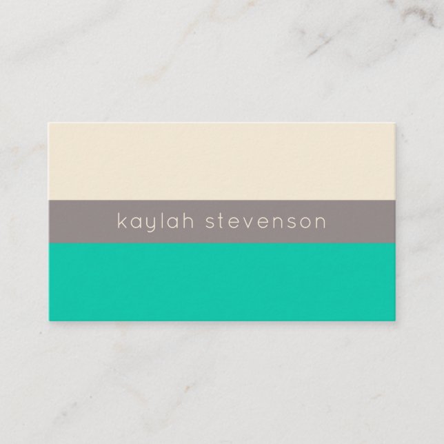 Modern Minimalist Business Card | Seafoam Green (Front)