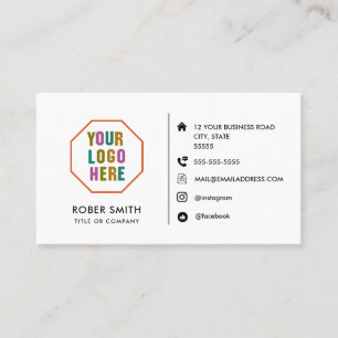 Modern Minimalist Business Card with Custom Logo a