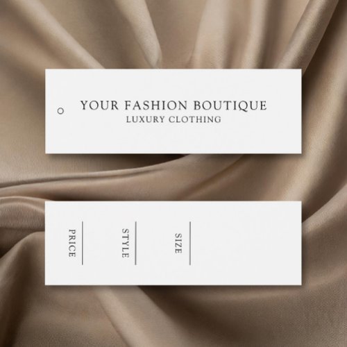 Modern Minimalist Business Clothing Label Hang Tag