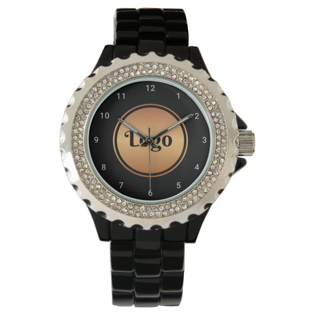 Modern Minimalist Business Company Add Gold Logo Watch (Front)