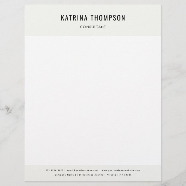 Modern Minimalist Business Corporate   Letterhead (Front)
