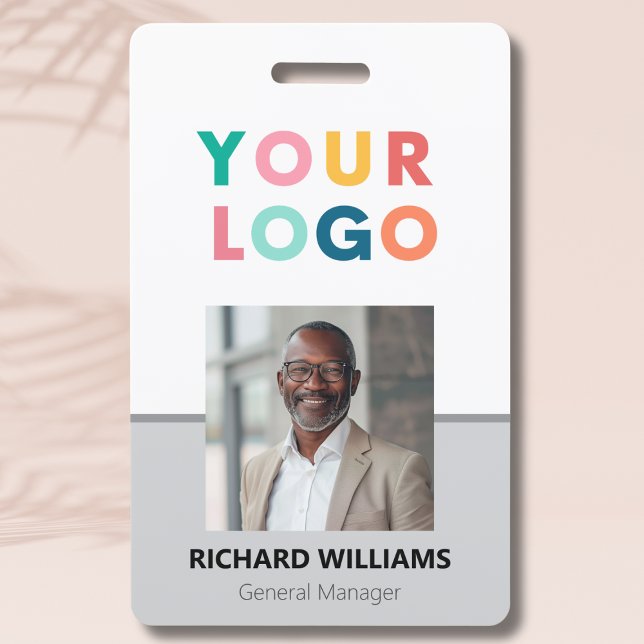 Modern Minimalist Business Employee ID Card QR Badge (Creator Uploaded)