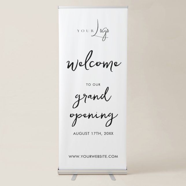 Modern Minimalist Business Event Welcome Retractable Banner (Front)