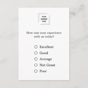 Modern Minimalist Business Feedback Survey Card