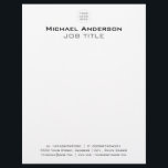 Modern Minimalist Business Letterhead<br><div class="desc">Present your business communications with style and clarity using this modern minimalist letterhead. Featuring a clean layout with your logo at the top, name and job title centered, and all key contact details neatly organized at the bottom, this professional template is perfect for consultants, freelancers, executives, or small businesses. Ideal...</div>