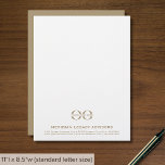 Modern Minimalist Business Letterhead with Logo<br><div class="desc">Make a professional statement with our Modern Minimalist Business Letterhead with Custom Logo. This letterhead design features a customizable template logo on a clean white background with your company name and contact information elegantly presented in golden classic typography. The solid golden back brings modern elegance and continuity to the design....</div>