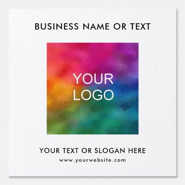 Modern Minimalist Business Logo Add QR Code Yard Sign (Front)