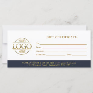 Modern Minimalist Business Logo Gift Certificate