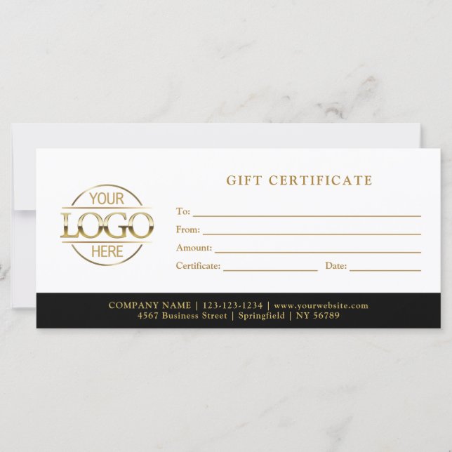 Modern Minimalist Business Logo Gift Certificate (Front)