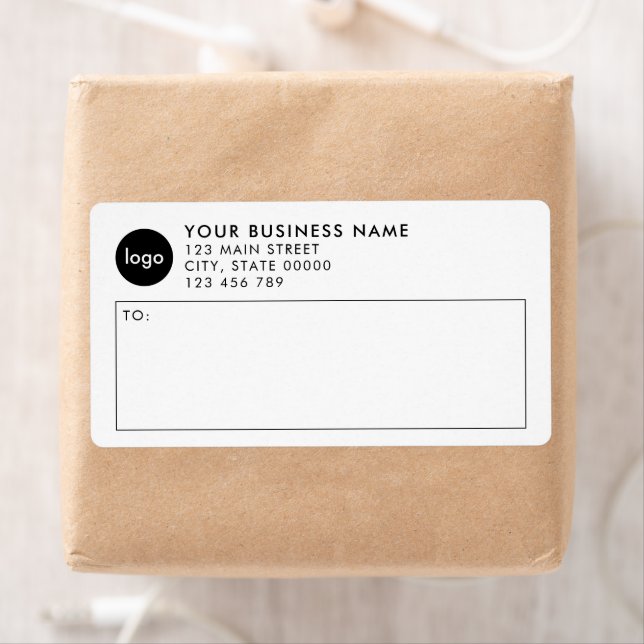 Modern Minimalist Business Logo Mailing Shipping Label (Insitu)