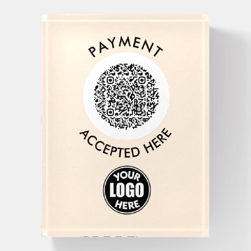 Modern Minimalist Business Logo qr code payment Paperweight