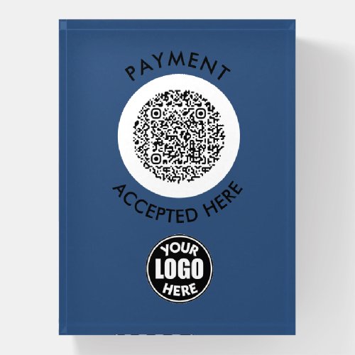 Modern Minimalist Business Logo qr code payment Paperweight
