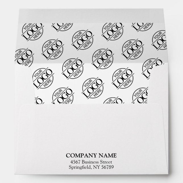 Modern Minimalist Business Logo Return Address Envelope (Back (Bottom))