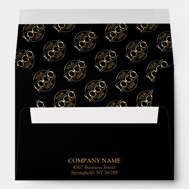 Modern Minimalist Business Logo Return Address Envelope (Back (Bottom))