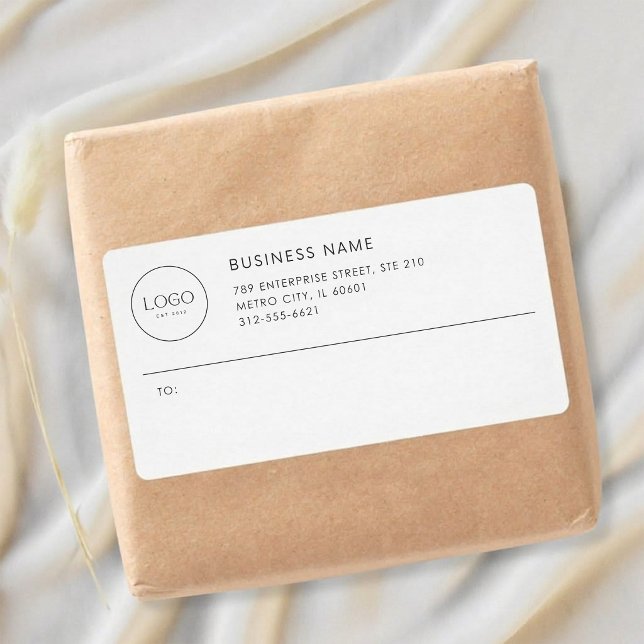 Modern Minimalist Business Logo Shipping Label (Creator Uploaded)