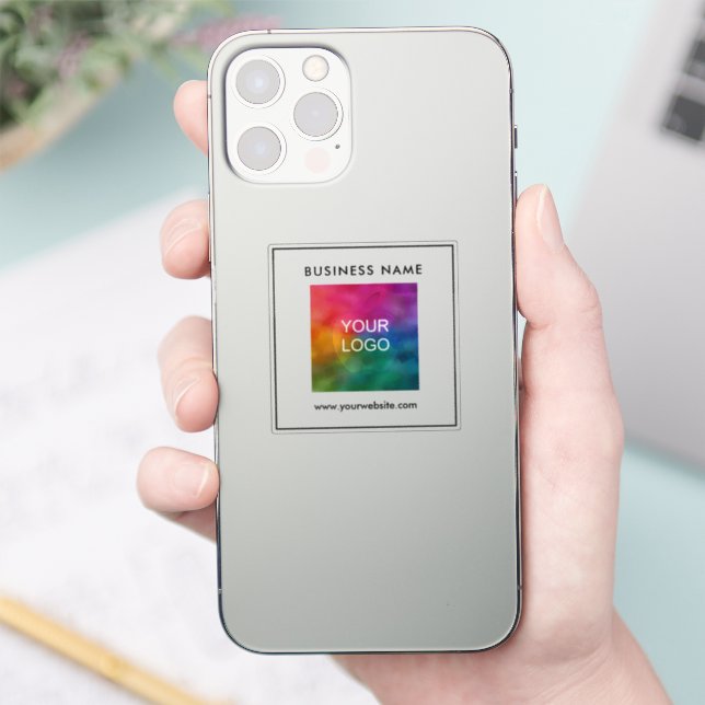 Modern Minimalist Business Logo Text Template Sticker (Phone)