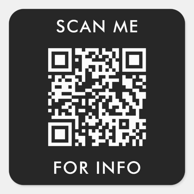 Modern Minimalist business modern Scan me qr code Square Sticker (Front)