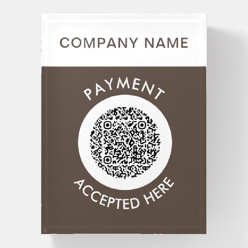 Modern Minimalist Business Name qr code payment Paperweight