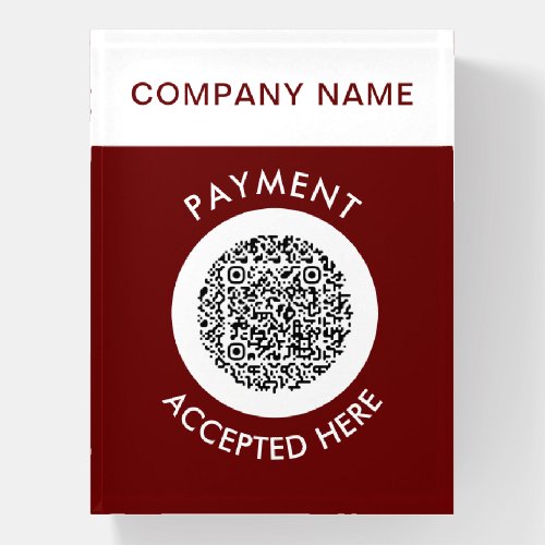 Modern Minimalist Business Name qr code payment Paperweight