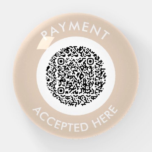 Modern Minimalist Business Scan qr code payment Paperweight