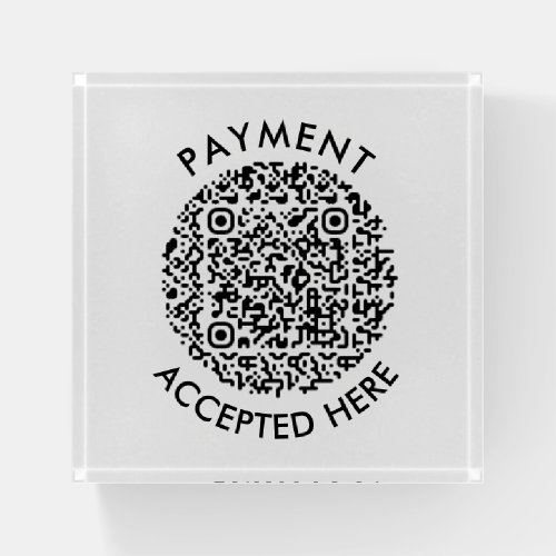 Modern Minimalist Business Scan qr code payment Paperweight