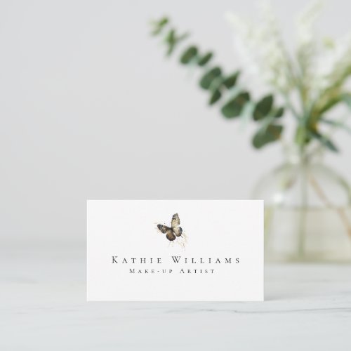 Modern Minimalist butterfly beauty artist Business Card