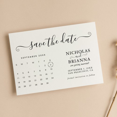 Modern Minimalist Calendar Budget White Simple Save The Date