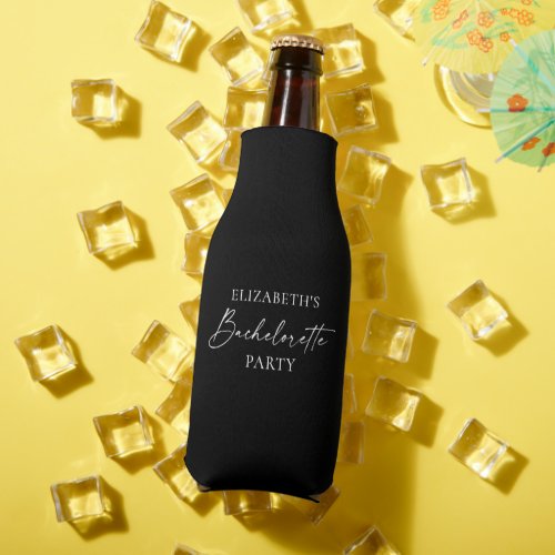 Modern Minimalist Calligraphy Bachelorette Party Bottle Cooler
