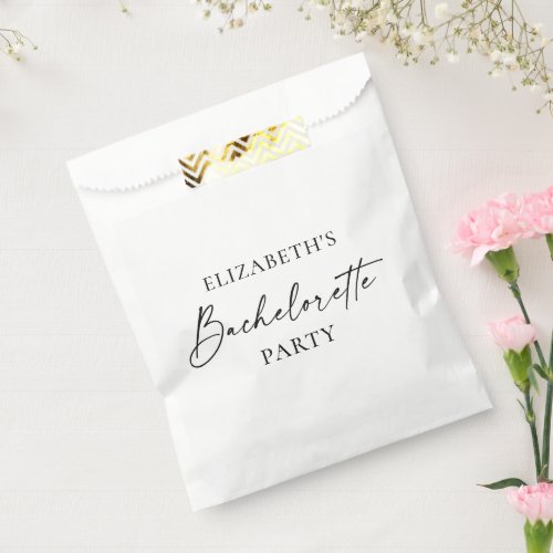 Modern Minimalist Calligraphy Bachelorette Party Favor Bag