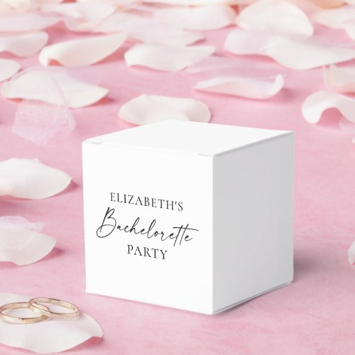 Modern Minimalist Calligraphy Bachelorette Party Favor Boxes
