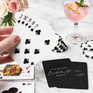 Modern Minimalist Calligraphy Bachelorette Party Poker Cards