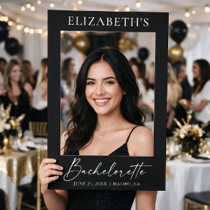 Modern Minimalist Calligraphy Bachelorette Party Selfie Frame