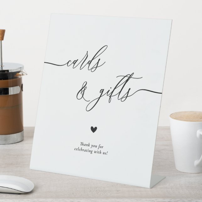 Modern Minimalist Calligraphy Cards & Gift  Pedestal Sign (In SItu)