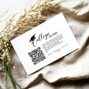 Modern Minimalist Calligraphy College Fund Qr Code Enclosure Card