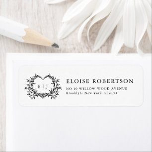Modern Minimalist Calligraphy Crest monogram Chic Label
