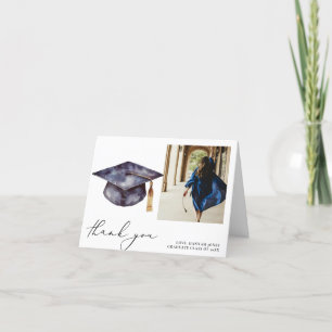 Modern Minimalist Calligraphy Graduation Thank You Card