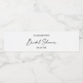 Modern Minimalist Calligraphy Ink Bridal Shower  Water Bottle Label (Single Label)