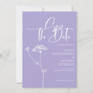  Modern Minimalist Calligraphy Lavender Wedding Save The Date