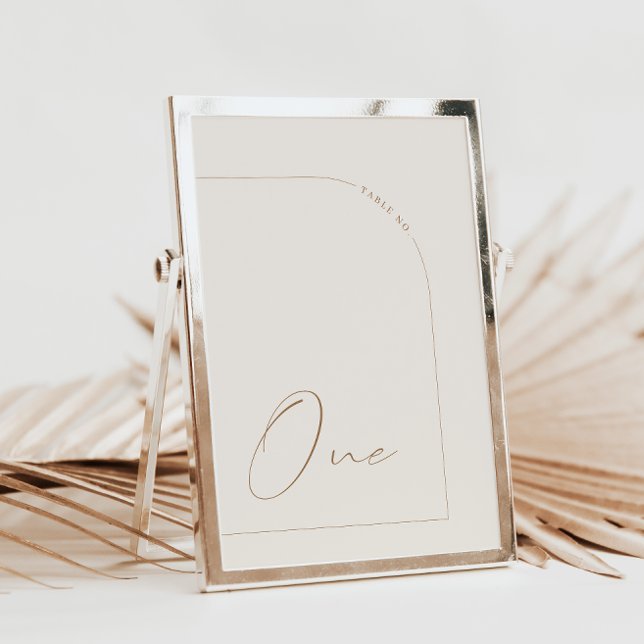 Modern Minimalist Calligraphy One Table Number (Creator Uploaded)