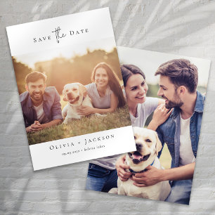 Modern Minimalist Calligraphy Photo Wedding Save The Date