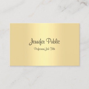 Modern Minimalist Calligraphy Script Gold Template Business Card