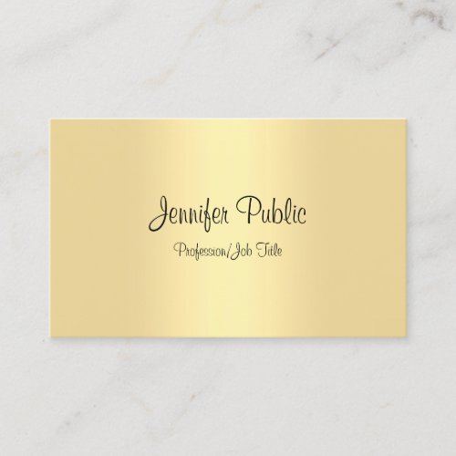 Modern Minimalist Calligraphy Script Gold Template Business Card