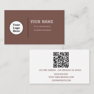 Modern Minimalist Calligraphy Script QR code Business Card