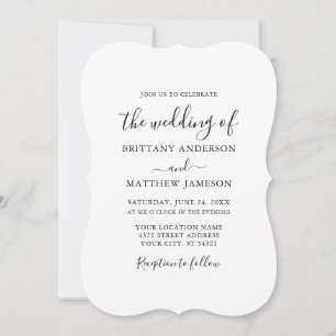 Modern Minimalist Calligraphy Script Wedding Invitation