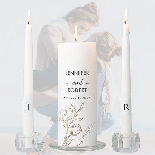 Modern Minimalist Calligraphy Script Wedding  Unity Candle Set