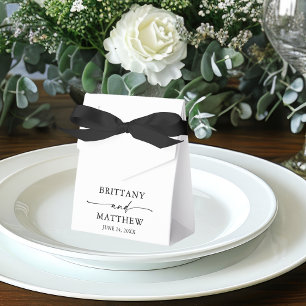 Modern Minimalist Calligraphy Wedding Favor Boxes