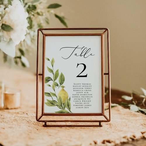 Modern Minimalist Calligraphy Wedding Names 2 Table Number