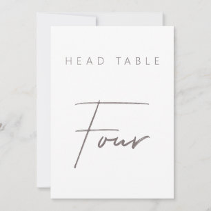 Modern Minimalist Calligraphy Wedding Table Number